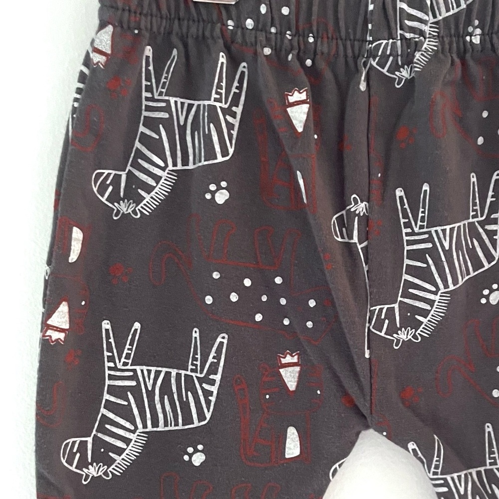 5/$20💥Zebra 🦓 Harem Joggers Pants, So Cute! Dark Gray White & Umber Red, Unisex